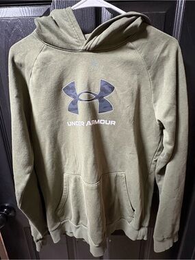 Under Armour Olive Green Hoodie with Camo Logo